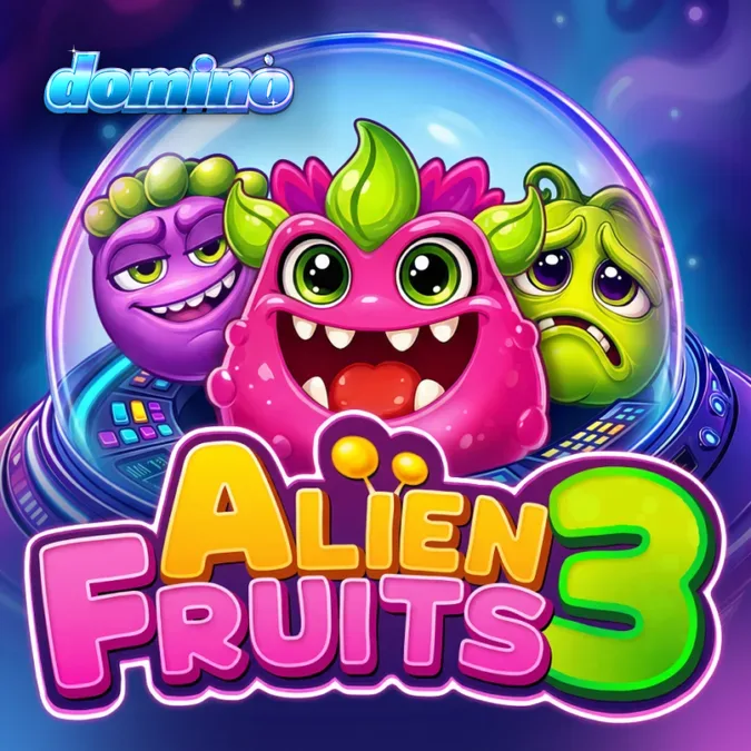Tampilan visual slot Alien Fruits 3 dengan tema buah-buahan luar angkasa yang ceria.